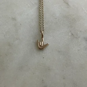 14K GOLD ASL I LOVE YOU PENDANT