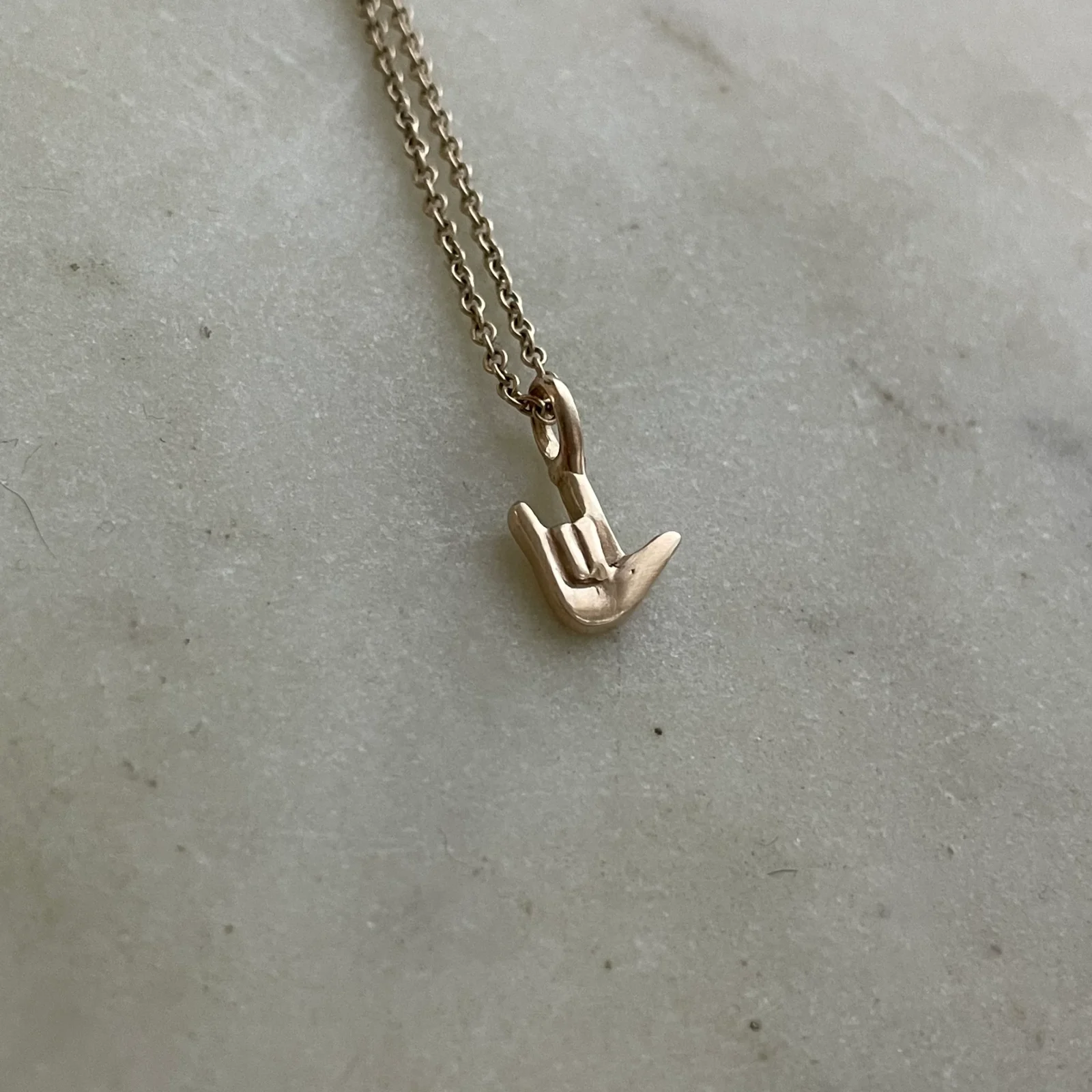 14K GOLD ASL I LOVE YOU PENDANT - Image 2