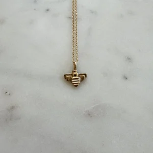 14K GOLD BEE PENDANT — SMALL