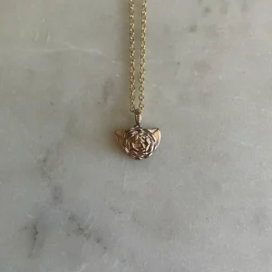 14K GOLD CAMELLIA PENDANT — SMALL