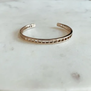 14K GOLD GRID CUFF — 1 ROW