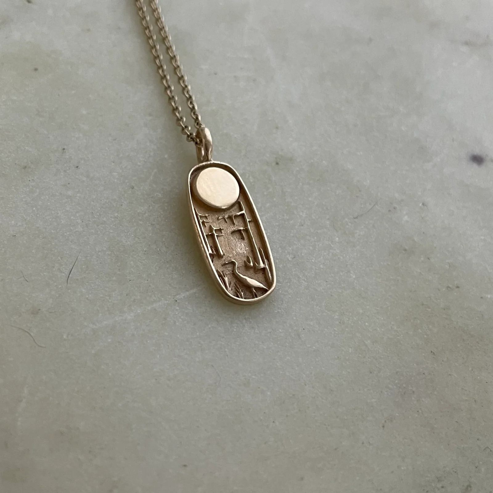 14K GOLD LOUISIANA WILD PENDANT — SMALL