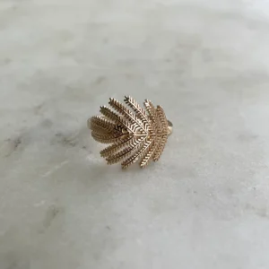 14K GOLD MIMOSA LEAF RING