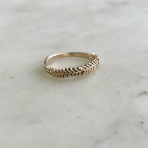 14K GOLD MIMOSA SPRIG RING