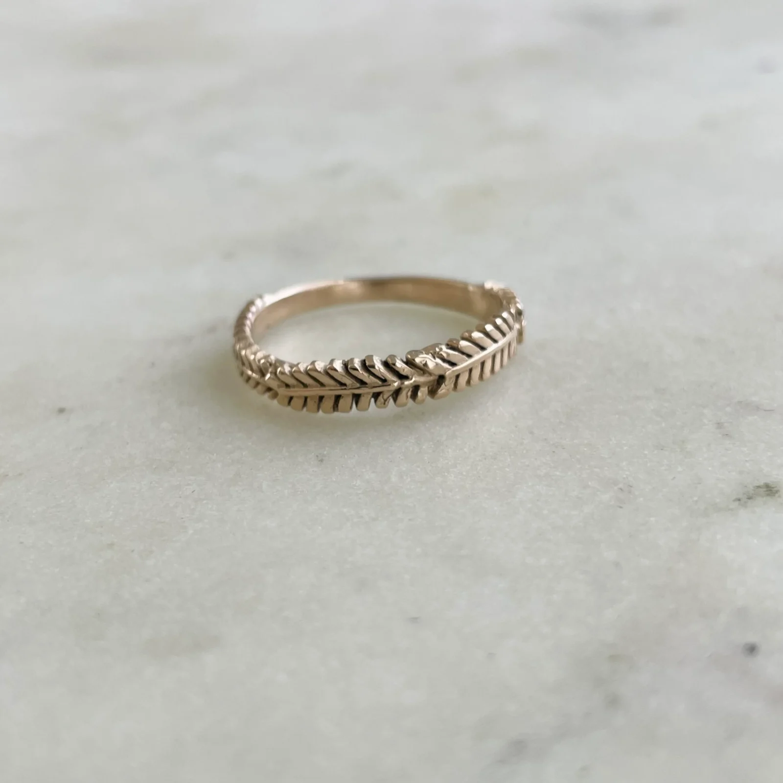 14K GOLD MIMOSA SPRIG RING