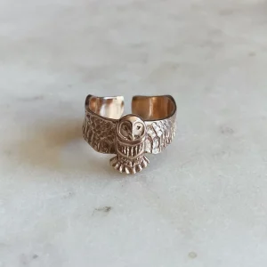 14K GOLD OWL RING