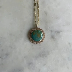 14K GOLD SUNBURST PENDANT — LARGE