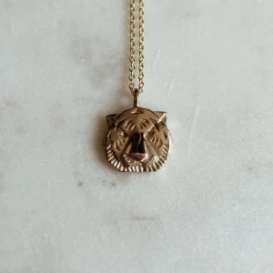 14K GOLD TIGER PENDANT — SMALL
