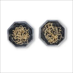 Abstract Wire Octagonal Squiggle Stud Earrings Sterling Silver 18KY