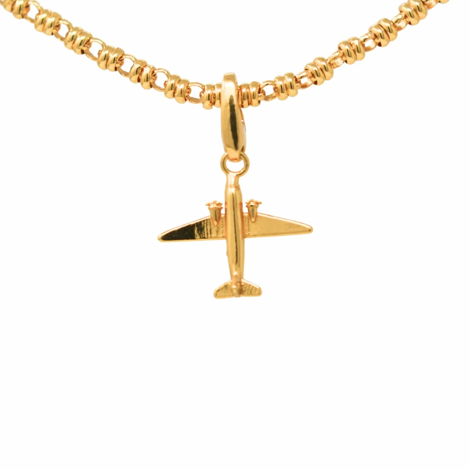 Airplane Charm in Gold - Image 2