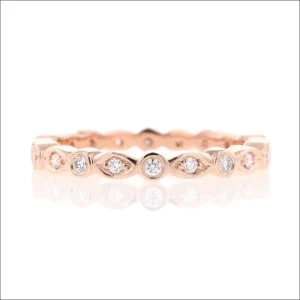 Alternating Shapes Diamond Eternity Band 14K Rose