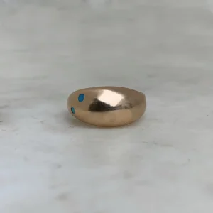 AMANDA RING — 2 TURQUOISE STONES