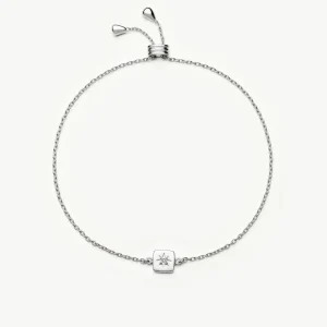 April Birthstone Slider Bracelet | Silver Plated/Crystal