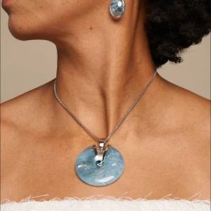 Aquamarine Cab Drop Earrings 14KW