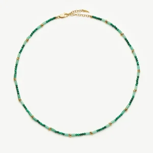 Beaded Gemstone Choker | 18ct Gold Plated/Mojito Green