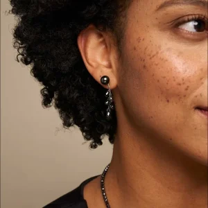 Black Diamond Briolette Cluster Earring Jackets 18KW (Consignment)