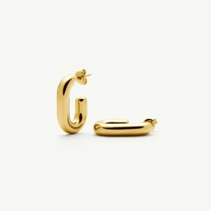 Chubby Oval Small Hoop Earrings | 18ct Gold Plated