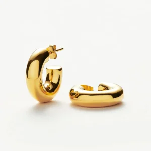 Chubby Tunnel Small Hoop Earrings | 18ct Gold Plated