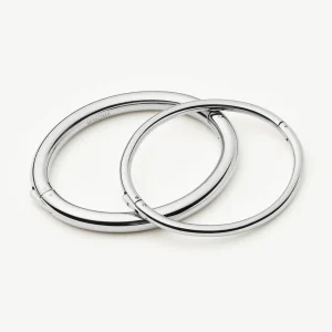 Chunky Bangle Set | Platinum Plated