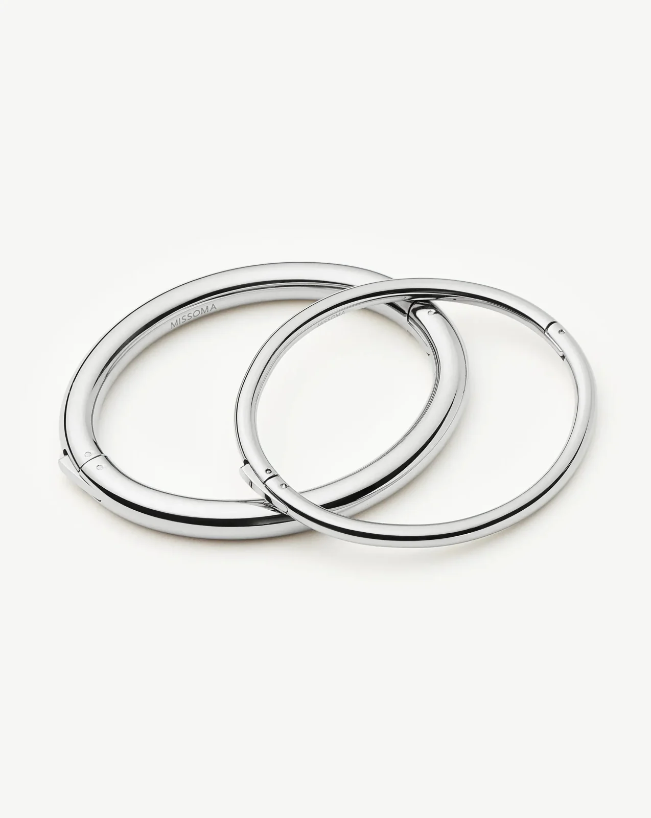 Chunky Bangle Set | Platinum Plated