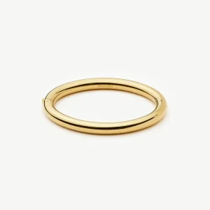 Chunky Round Hinged Bangle | 18ct Gold Plated