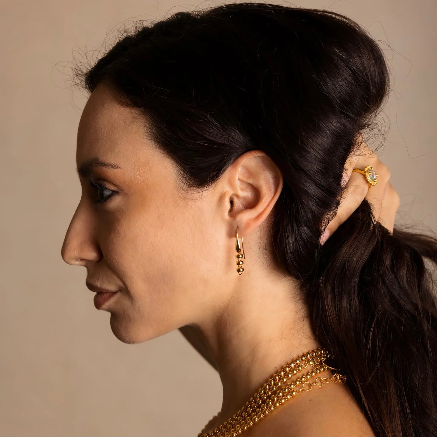 Ciambelle 5mm Earrings in Gold, Short