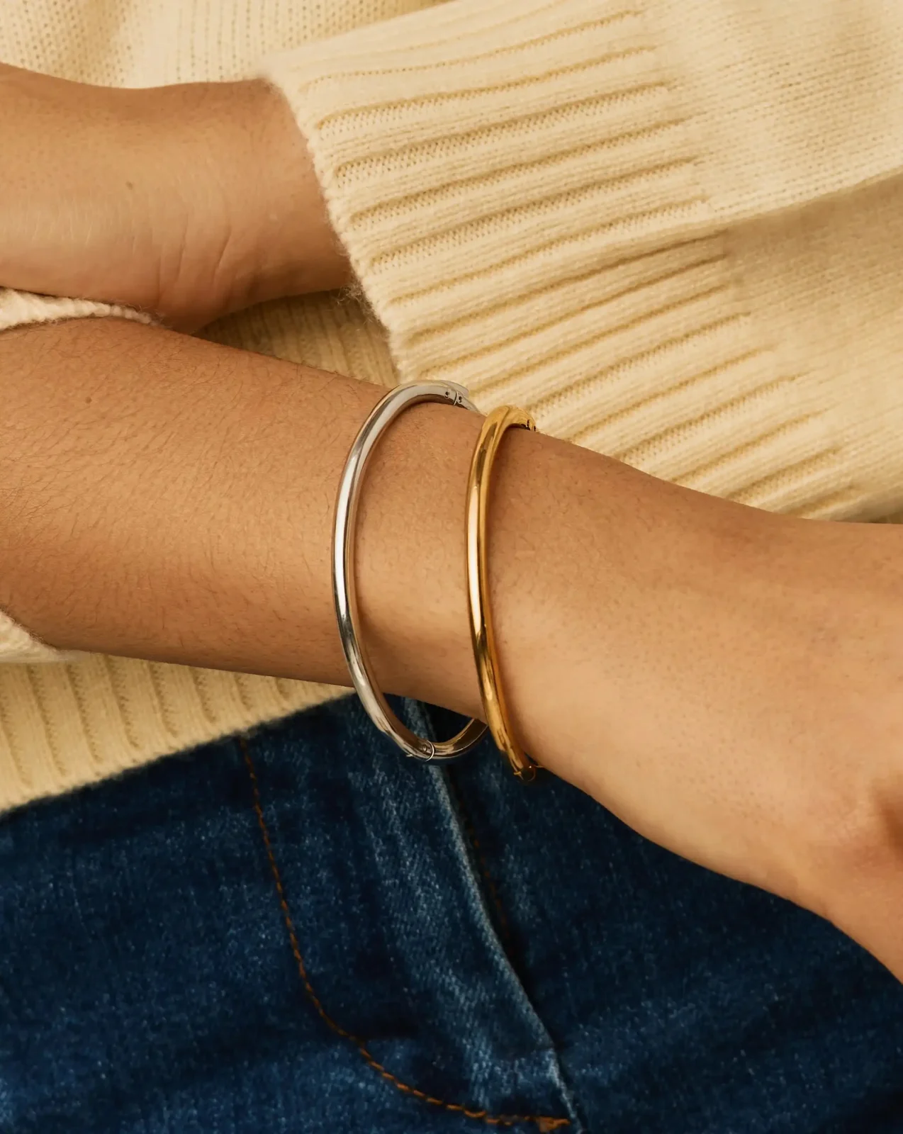 Classic Bangle Set | Mixed Metal - Image 2