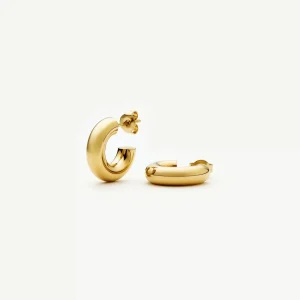 Classic Chubby Small Hoop Earrings | 18ct Gold Plated