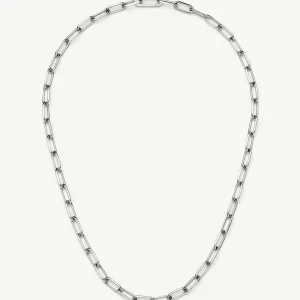 Classic Paperclip Chain Necklace | Platinum Plated