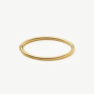 Classic Round Hinged Bangle | 18ct Gold Plated