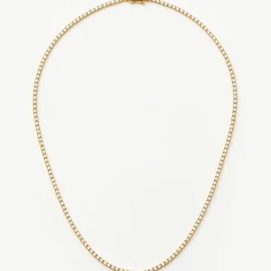 Classic Tennis Necklace | 18ct Gold Vermeil Cubic Zirconia