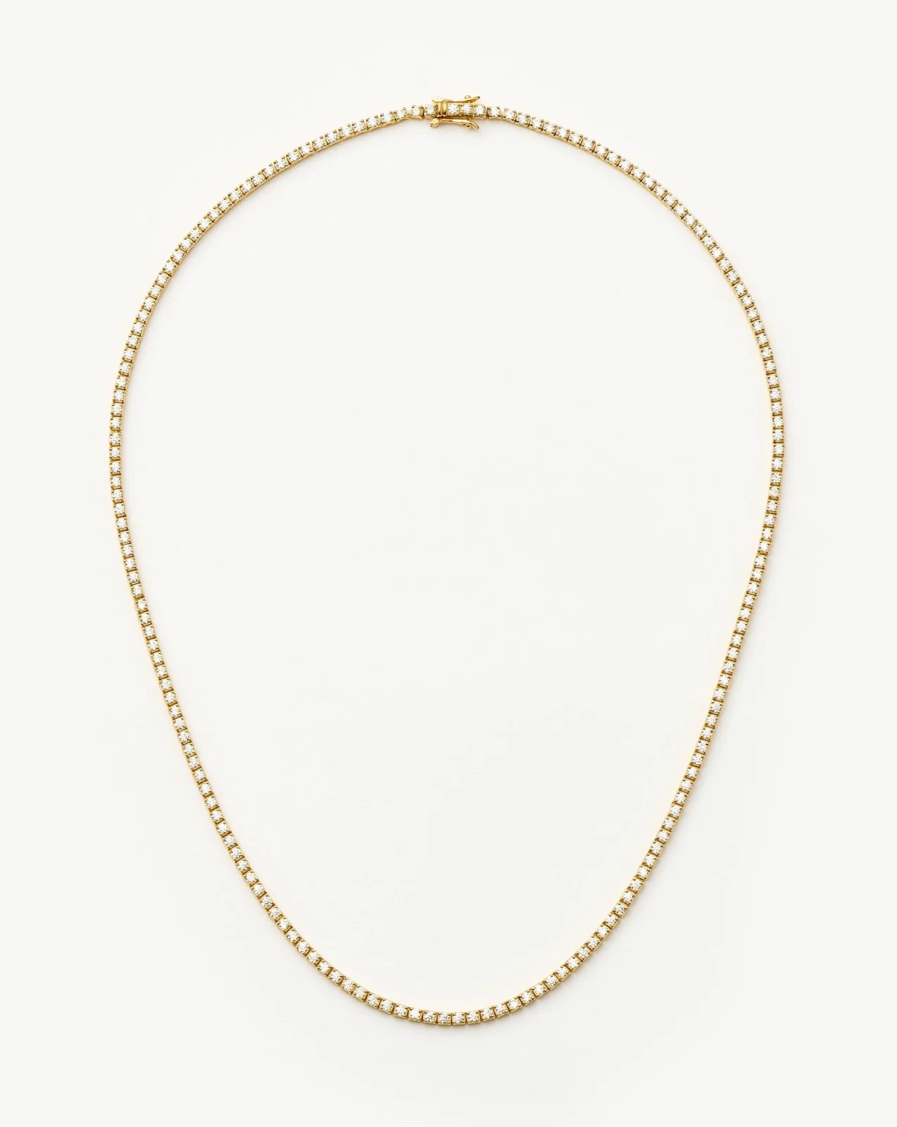 Classic Tennis Necklace | 18ct Gold Vermeil Cubic Zirconia