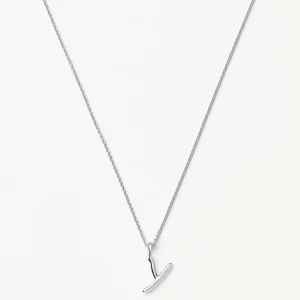 Curly Molten Mini Initial Necklace - Y | Sterling Silver