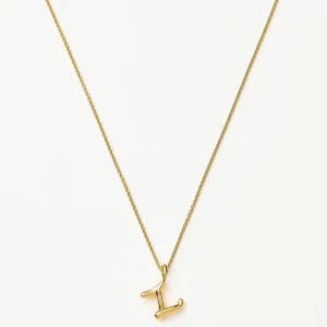 Curly Molten Mini Initial Necklace - Z | 18ct Gold Vermeil
