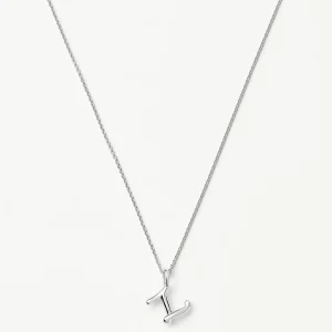 Curly Molten Mini Initial Necklace - Z | Sterling Silver