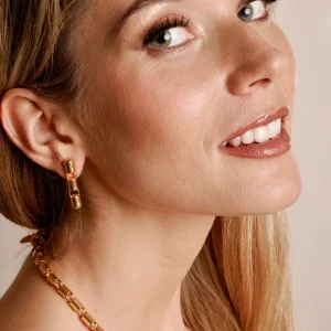 Cylinders 7mm Earrings in Gold