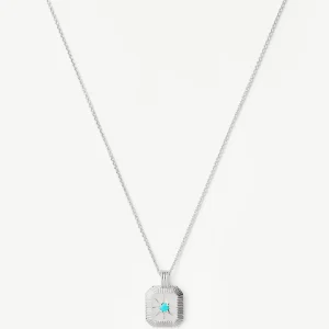 December Birthstone Pendant Necklace | Dyed Turquoise Magnesite/Sterling Silver