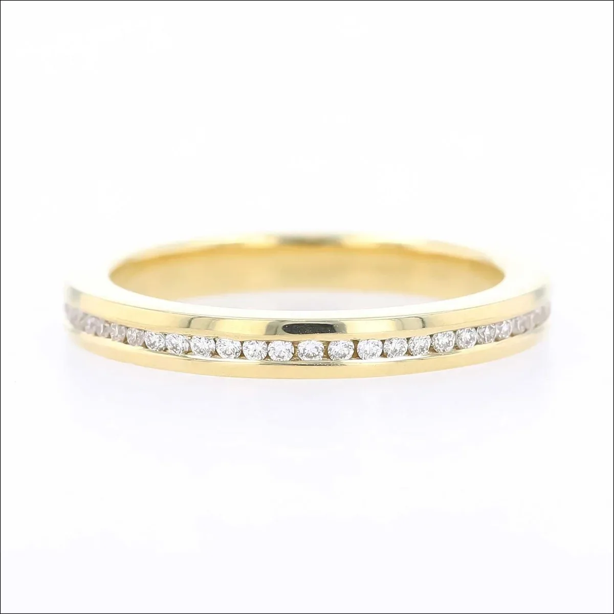 Diamond Channel Set Narrow Eternity Band 18KY 0.32cttw
