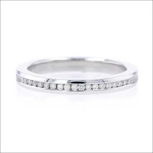Diamond Channel Set Narrow Eternity Band Platinum 0.31cttw