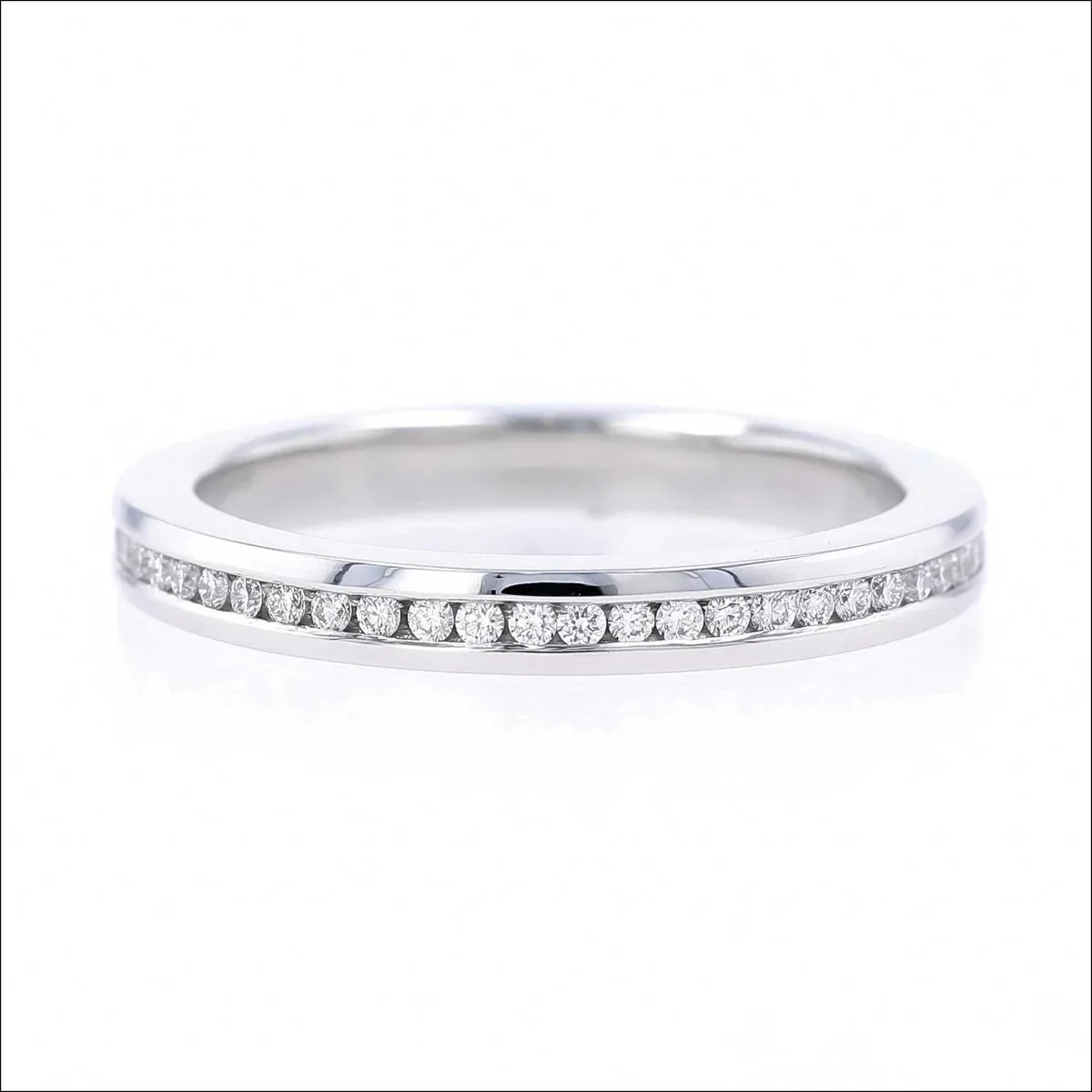 Diamond Channel Set Narrow Eternity Band Platinum 0.31cttw