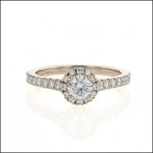 Diamond Floating Halo Engagement Ring 14KW