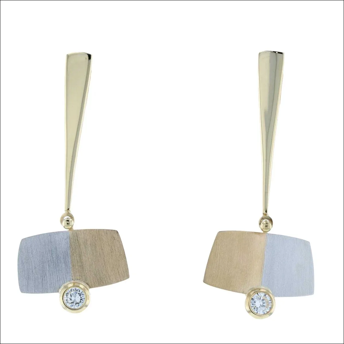 Diamond Forged Earrings 18KY Plat (Consignment)