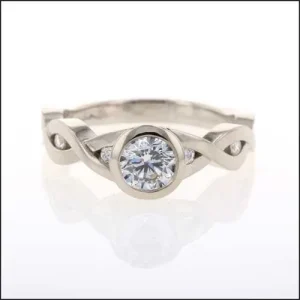Diamond Infinity Engagement Ring 14KW