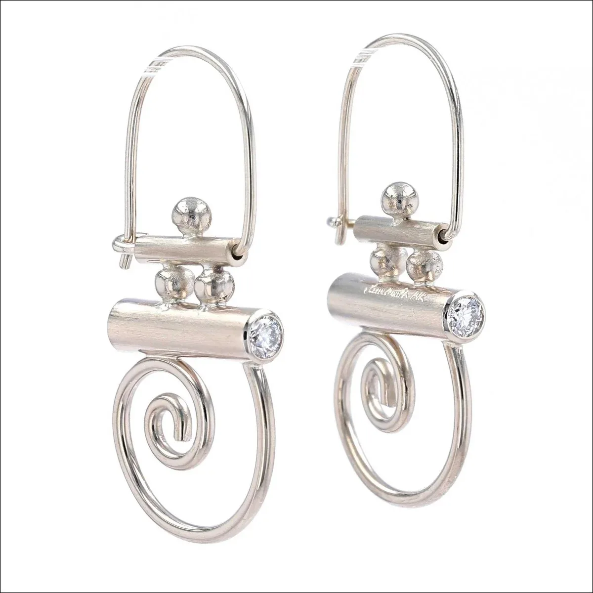 Diamond Parts Earrings 14KW