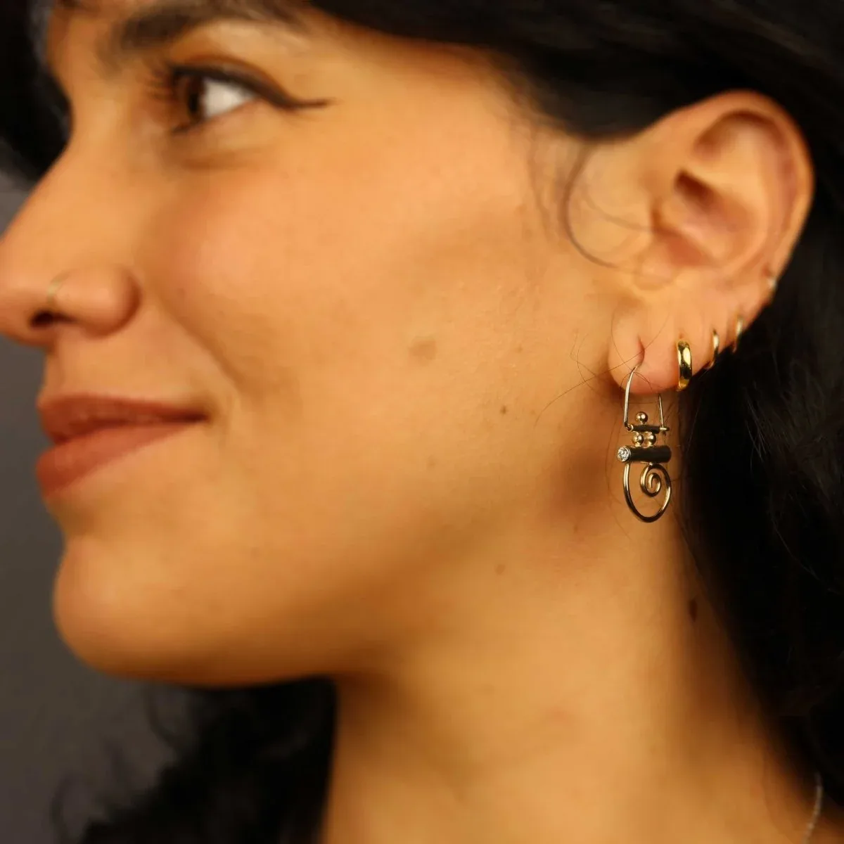 Diamond Parts Earrings 14KW - Image 2