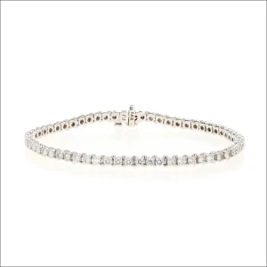 Diamond Prong Set Line Bracelet 14KW 3.01cttw