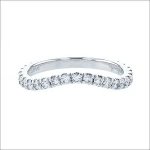 Diamond Scoop and Split Gentle Curve Band Platinum