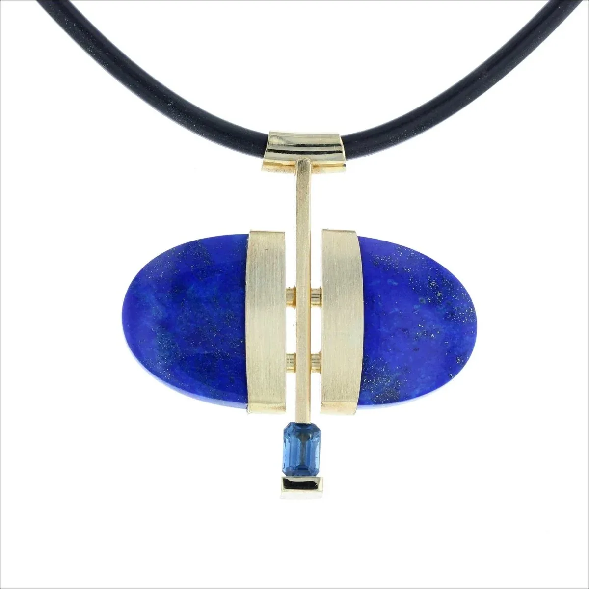 Double Tongue Lapis Sapphire Pendant 18KY (Consignment)