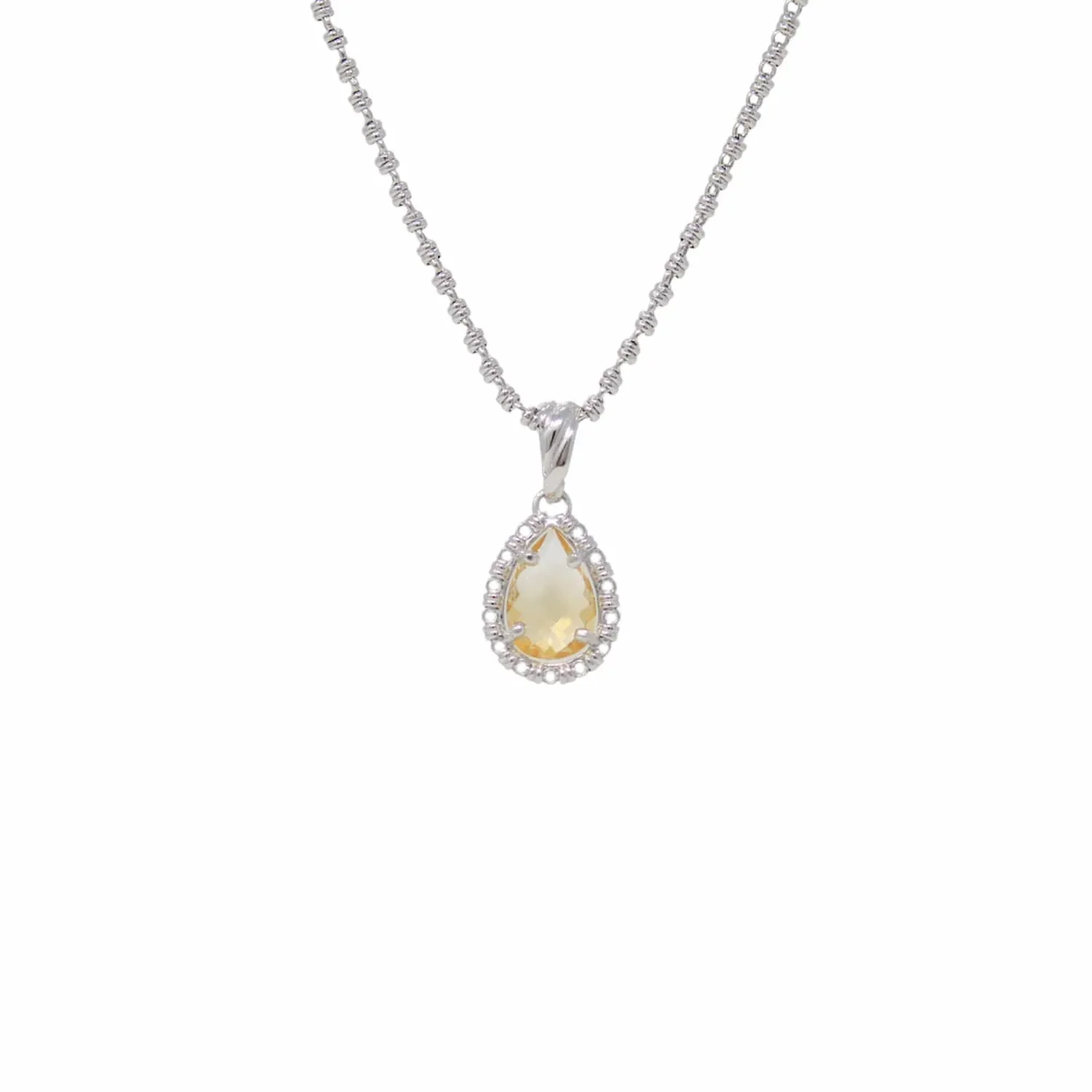 Drop Pendant in Silver with Citrine, Large - Image 2