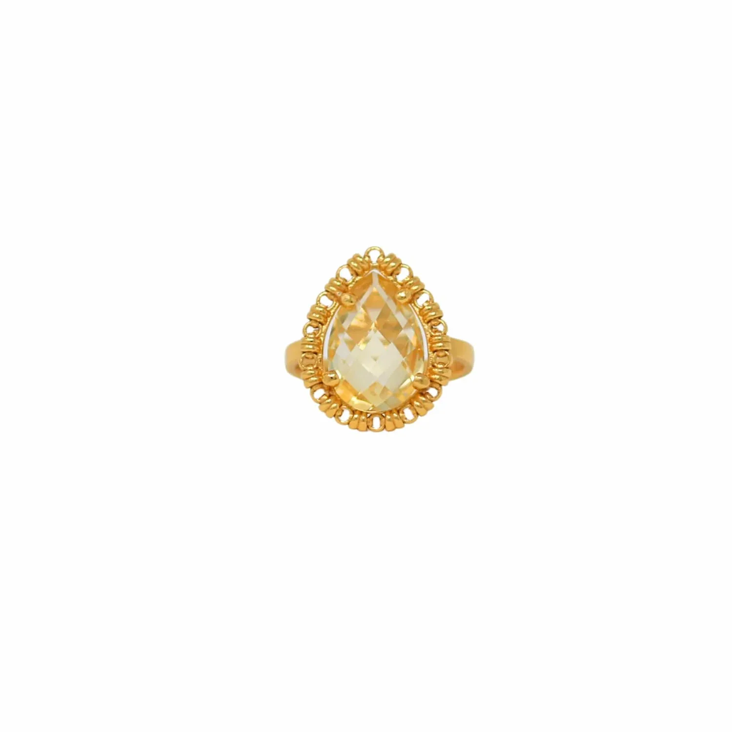 Drop Ring in Gold with Citrine, Small - Image 2